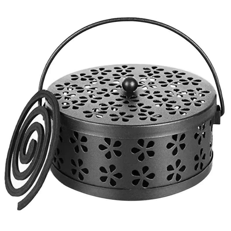 Portable Mosquito Coil Tray Holder – Sandalwood Incense Burner Box for Home Insect Repellent & Anti-Fire Safety