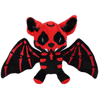28cm Halloween Two-Tone Skeleton Bat Plush Toy – Cute Stuffed Animal Doll for Home Decor & Holiday Gift