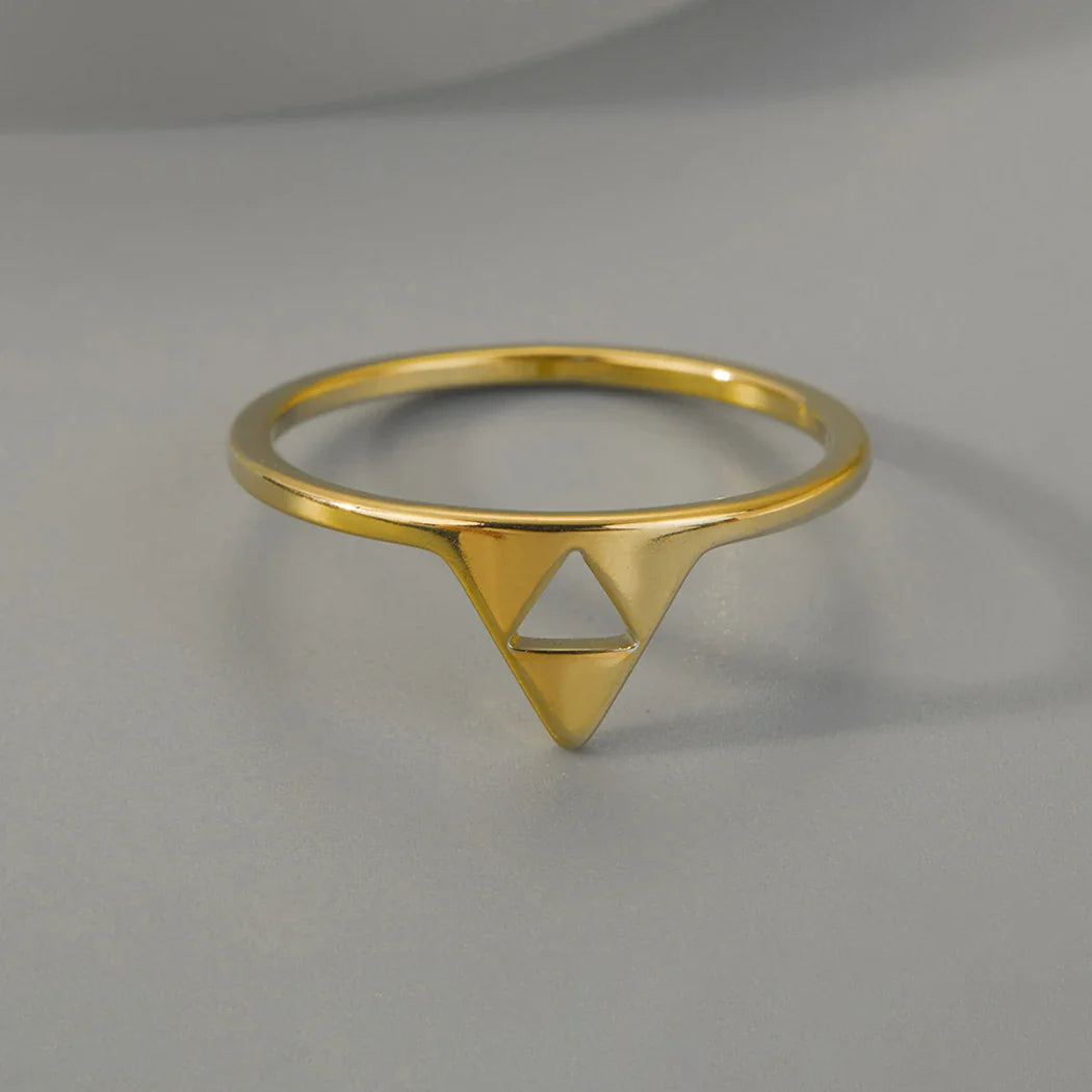 Kinitial Vintage Stainless Steel Triforce Triangle Ring – Men’s Simple Jewelry Gift