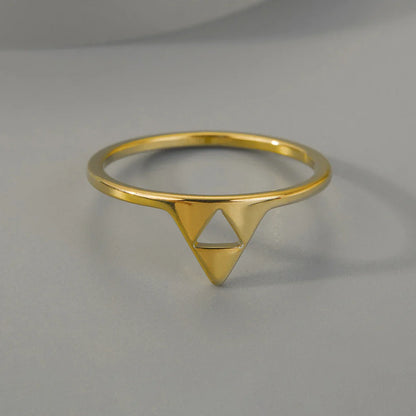 Kinitial Vintage Stainless Steel Triforce Triangle Ring – Men’s Simple Jewelry Gift
