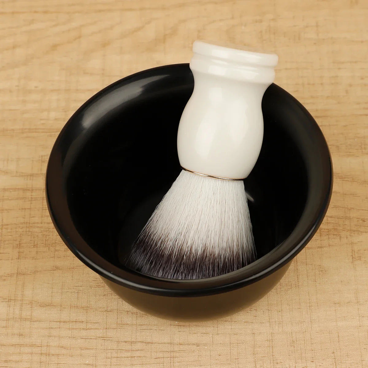 Beard Shaving Brush – Wooden Handle Bristle Hair Brush for Men, Barber Soap Foam Shave & Facial Cleaning Tool