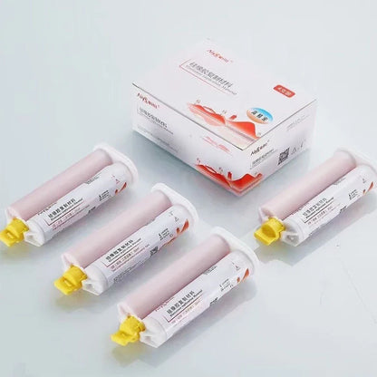 Dental Impression Light Body Silicone Rubber 50ml with Elastomeric Mixing Tips – Gum Bite Registration Material