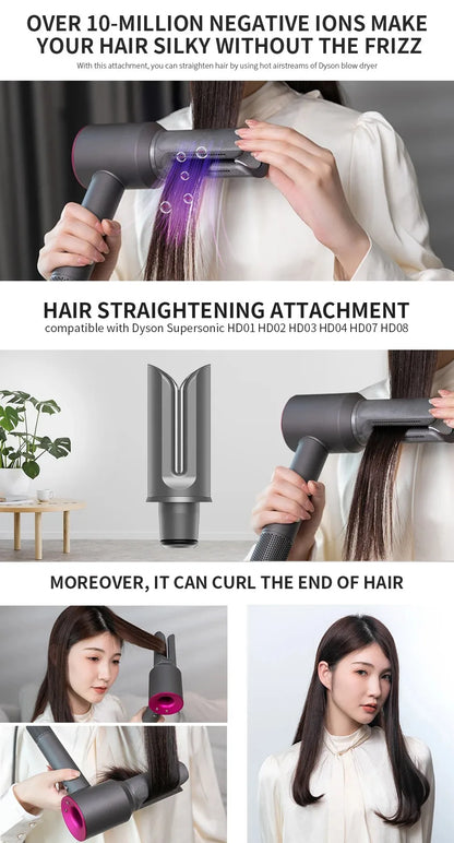 Supersonic Hair Dryer Nozzle Attachment for Dyson Airwrap HD – Straightening Clamp Plate for Hair Styling