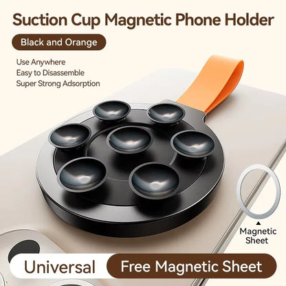 Joyroom Magnetic Suction Cup Phone Mount – Hands-Free Mirror Shower Stand, Silicone Case Holder for iPhone 16 ProMax