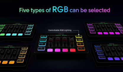 FIFINE 4-Channel RGB Gaming Audio Mixer – XLR Mic Interface for Streaming, Podcast & Game Voice