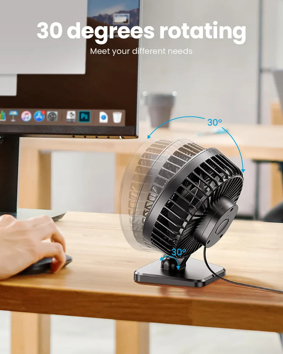 GAIATOP Mini USB Desktop Fan – Portable Quiet Cooling Fan with 3-Speed Adjustment for Home and Office Use