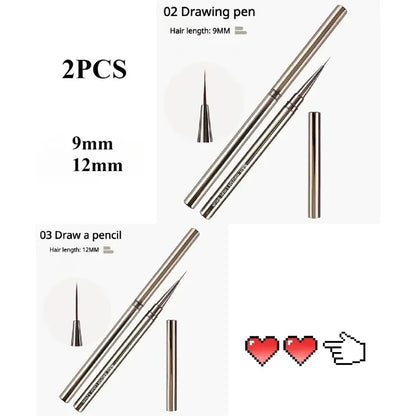 Nail Art Liner Brushes for Striping & Drawing – 6 to 25mm Design Pens, Professional Manicure Tools