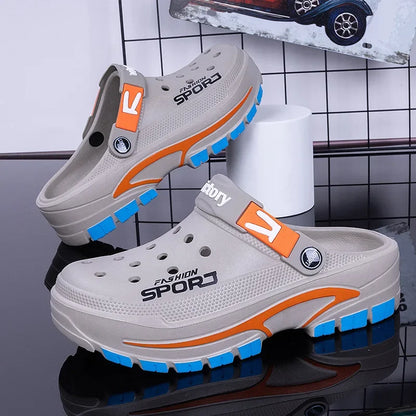 Men’s EVA Summer Sandals – Breathable Slip-On Beach & Garden Shoes, Comfortable Half-Covered Outdoor Slippers