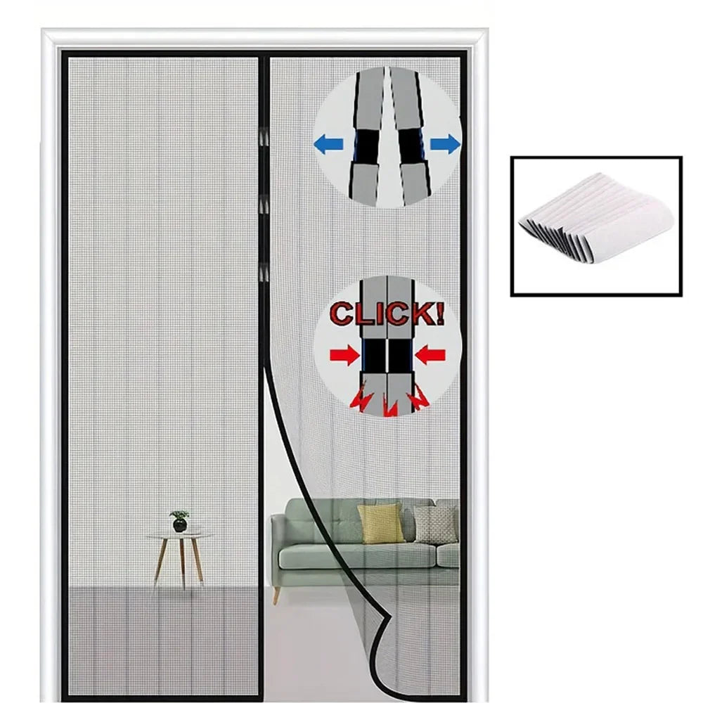 Magnetic Door Curtain Mosquito Net — Anti-Insect Fly Screen for Windows, Punch-Free Invisible Mesh