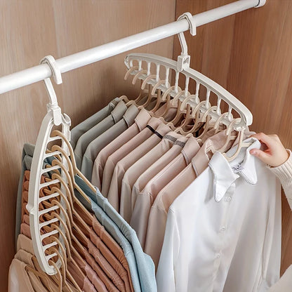 Folding Multi-Hole Clothes Hanger – Non-Slip Space-Saving Rack Organizer for Jeans, Trousers & Scarves