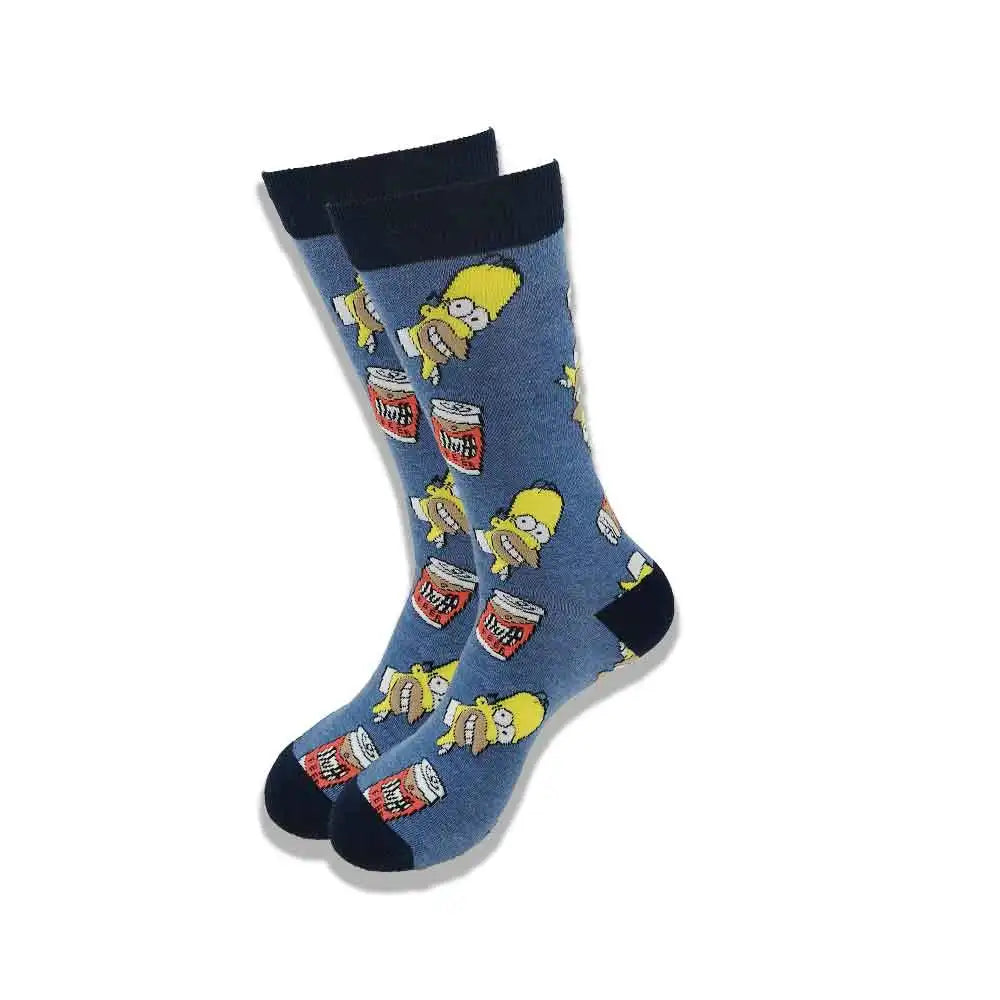 Cartoon Animation Fashion Socks for Men & Women – Autumn Winter Street Style Trendy Casual Combed Cotton Socks