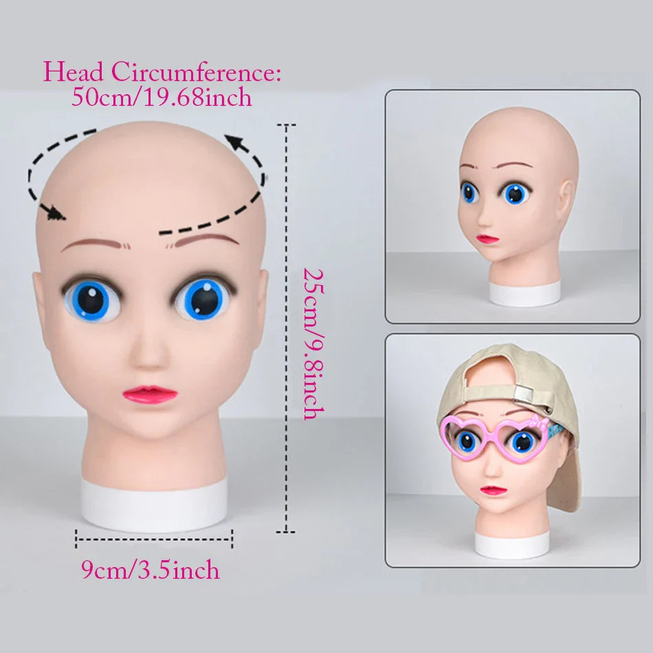 Mannequin Head Wig Stand — Adjustable Tripod Holder for Wig Making, Display, and Cosmetology Training