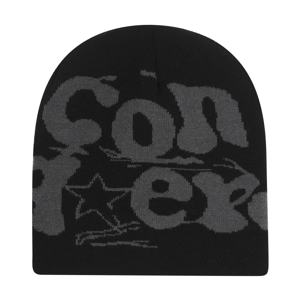 Y2K Letter Knitted Beanie Cap – Unisex Winter Autumn Warm Ski Skullcap, Hip Hop Streetwear Ear Cover Hat for Men & Women