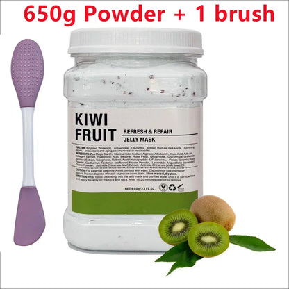 650g Chamomile Hyaluronic Acid Facial Moisturizing Mask Powder with Silicone Brush, Rose Jelly Mask for Skin Elasticity