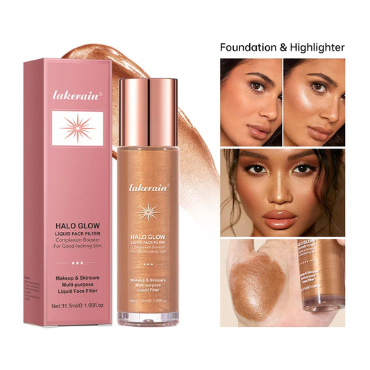 Lakerain Halo Glow Liquid Highlighter – Complexion Booster with Hyaluronic Acid for Radiant Skin