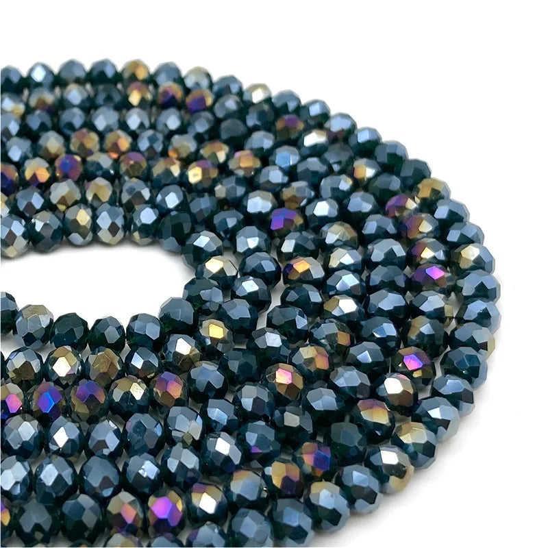 Faceted Crystal Glass Beads 2-8mm Loose Spacer Beads for DIY Jewelry Making Bracelets & Earrings