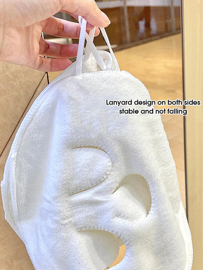 Skin-Friendly Hot Compress Face Towel with Hanging Ear - Steam Heating and Cold Wet Compress Irrigation Towel