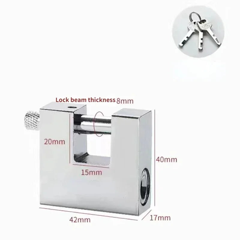 Multifunctional Keyed Padlock – Waterproof, Anti-Rust, Anti-Theft Door & Window Lock with 3 Keys