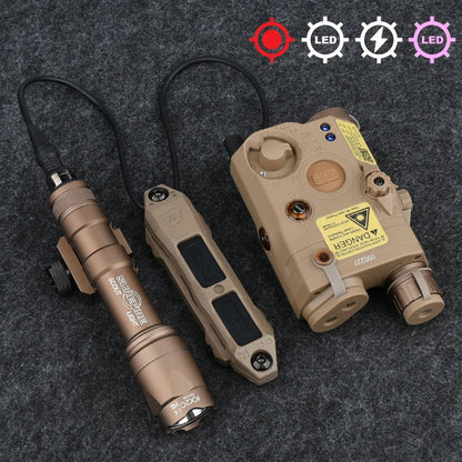 Tactical Surefir M300A/M600C Flashlight — Nylon PEQ-15 Battery Box with Dual Control Switch, Fits 20MM Rail