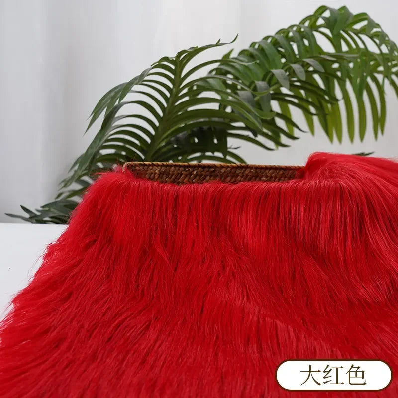 25x45cm Long Hair Faux Fur Fabric — DIY Animal Suit, Doll Hair, Beard Craft Material for Patchwork, Garment Sewing Accessories