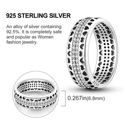 925 Sterling Silver Ring – Infinite Love Star & Moon Design for Women, Wedding Jewelry Gift