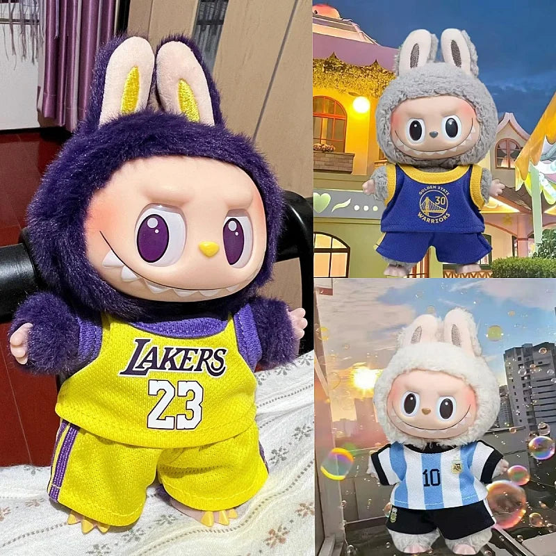 17cm Labubu Doll Clothes – First & Second Generation Basketball Outfit for Handmade Doll Gift