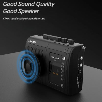 Portable Tape AM/FM Radio – Retro Cassette Music Player Walkman with Loudspeaker & 3.5mm Headphone Support