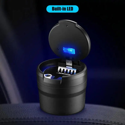 Car Ashtray Garbage Coin Storage with LED Light | Portable Detachable Vehicle Ashtray Holder | Interior Parts