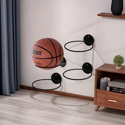 Iron Basketball, Football & Volleyball Storage Rack – Wall-Mounted Household Ball Storage Rack