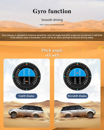 XS HUD Car Gauge – Multi-Function OBD+GPS Display for Water Temp, Turbo, Oil Pressure & Oil Temp Head-Up Display