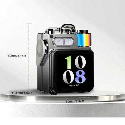 RGB Bluetooth Desktop Speaker with LED Display - Wireless Subwoofer, Metal Mechanical Design, Calendar & Alarm Clock