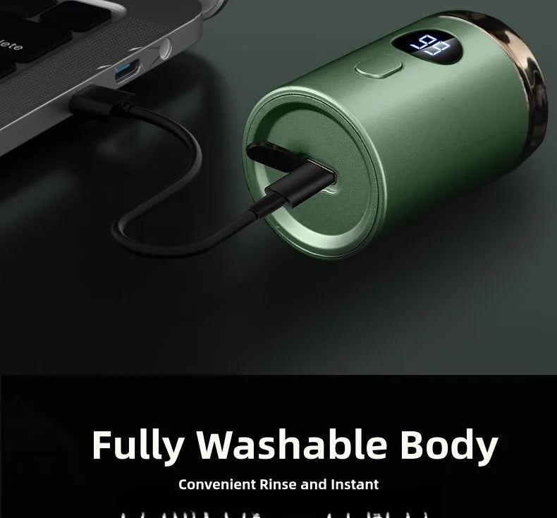 Men’s Electric Mini Shaver | Rechargeable Type-C LED Display Wet & Dry Razor for Home & Travel
