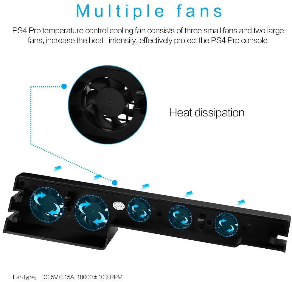 PS4 Pro & Slim Cooling Fan Stand – Game Console Cooler Base Support Holder Accessory for PlayStation 4 System