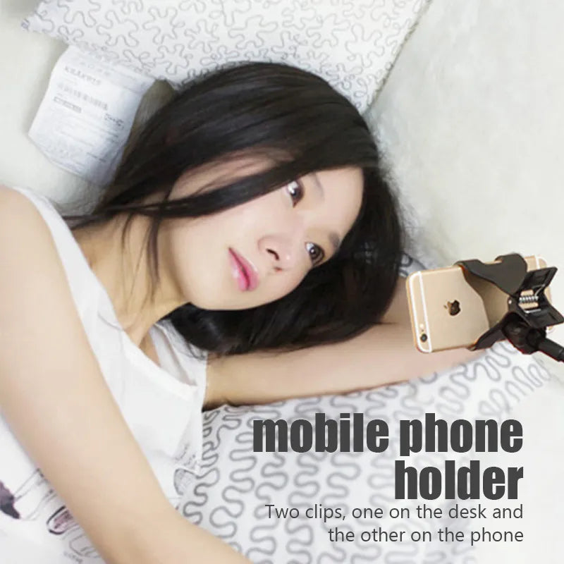 Universal Adjustable Mobile Phone Holder - Flexible Lazy Bed and Desktop Mount Bracket with Clip for Smartphones