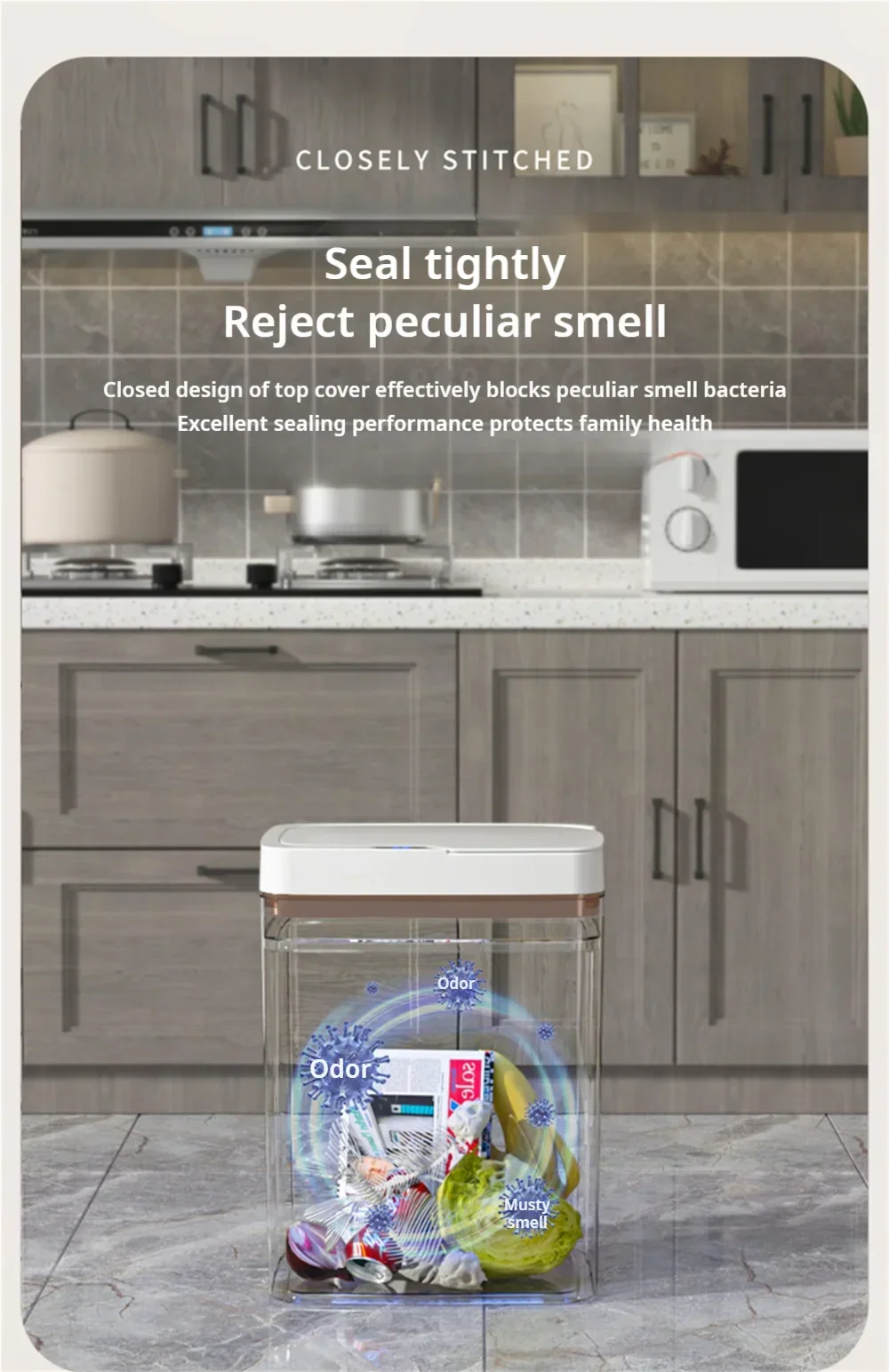15L Smart Automatic Bathroom Trash Can — Touchless Electronic Sensor Bin with Self-Bagging, White Narrow Garbage Bin for Smart Home