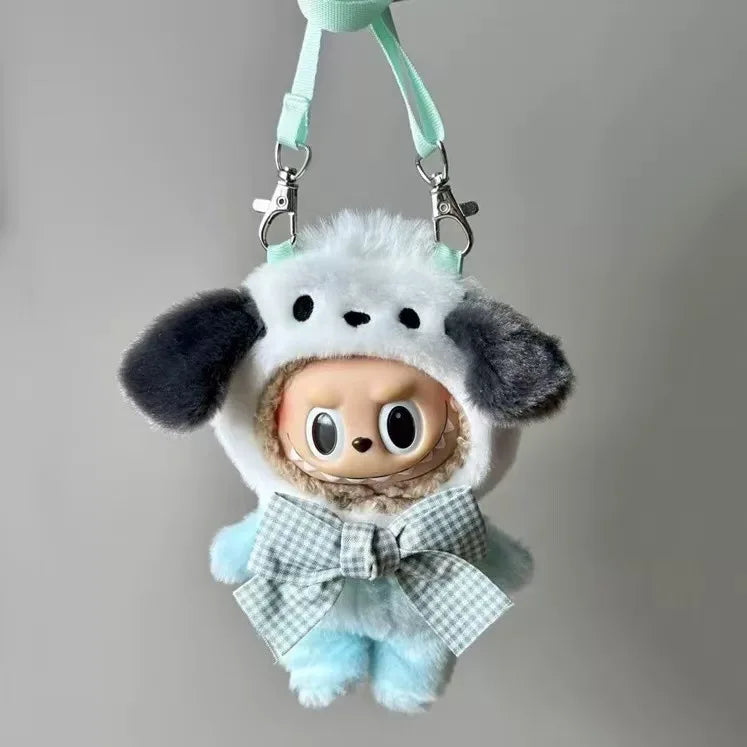 Labubu Sanrio Doll Crossbody Bag — Kawaii Anime Melody Cinnamoroll Clothing Pendant, Cute Cartoon Toy Gift