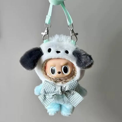 Labubu Sanrio Doll Crossbody Bag — Kawaii Anime Melody Cinnamoroll Clothing Pendant, Cute Cartoon Toy Gift