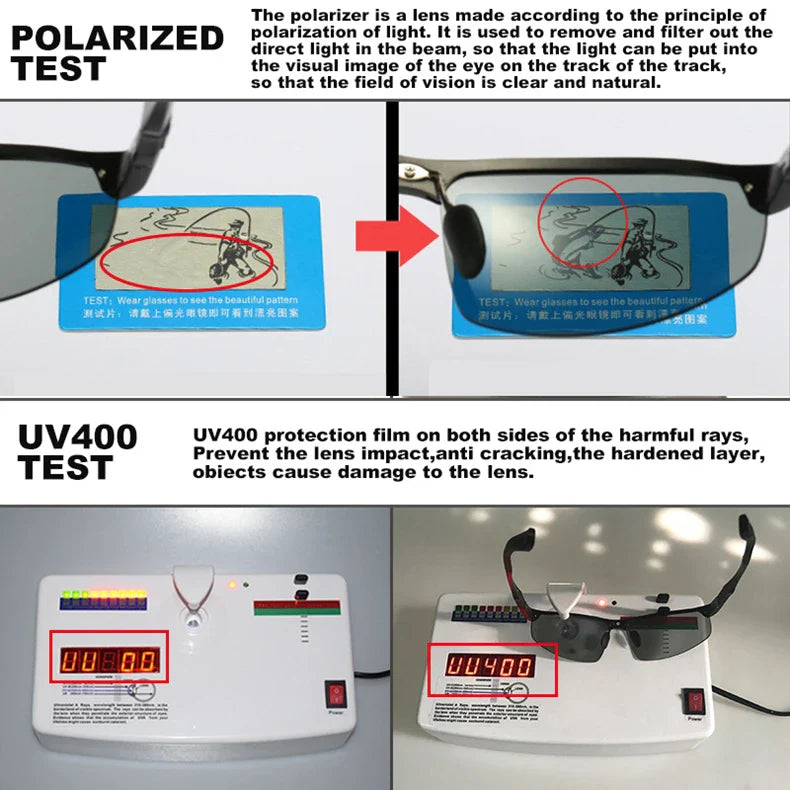 CLLOIO Aluminum Photochromic Sunglasses – Polarized Day & Night Chameleon Glasses for Men, Anti-Glare, UV Protection, Color Changing Sun Glasses