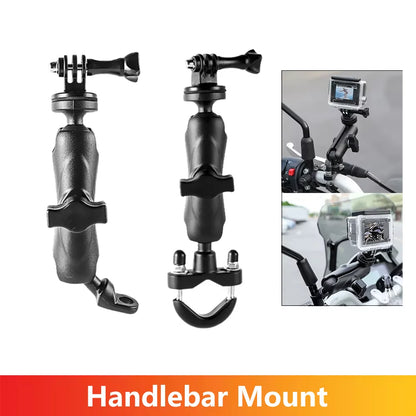 Motorcycle Handlebar & Mirror Mount – GoPro 13/12/11/10/9, Insta360, SJCAM & DJI Osmo Action Camera Bicycle & Bike Bracket Accessories Holder