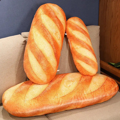 French Bread Plush Pillow - Cute Food Stuffed Cushion Party Decor Sleeping Companion Gift for Men & Home