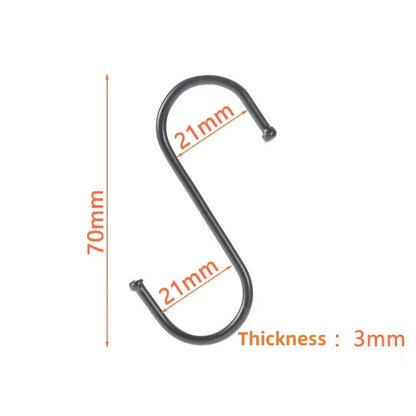 10/50pcs Metal S-Shape Hooks – Multi-Function Hangers for Kitchen, Bathroom, Bedroom, Clothes, Bags & Plants