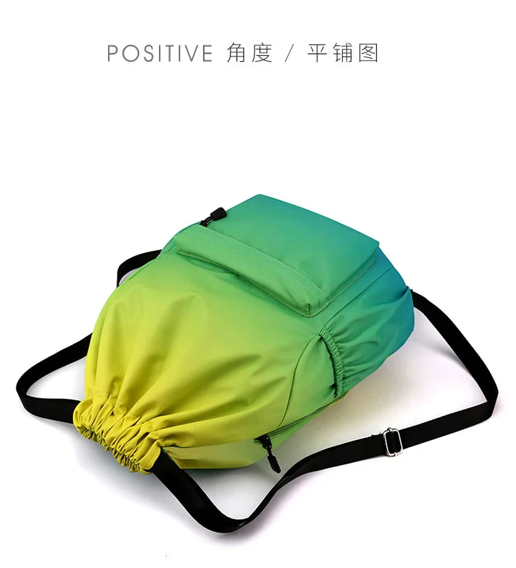 Bundle Pocket Waterproof Nylon Backpack — Portable Sports Bag for Outdoor, Camping, Swimming, Fitness, and School Use