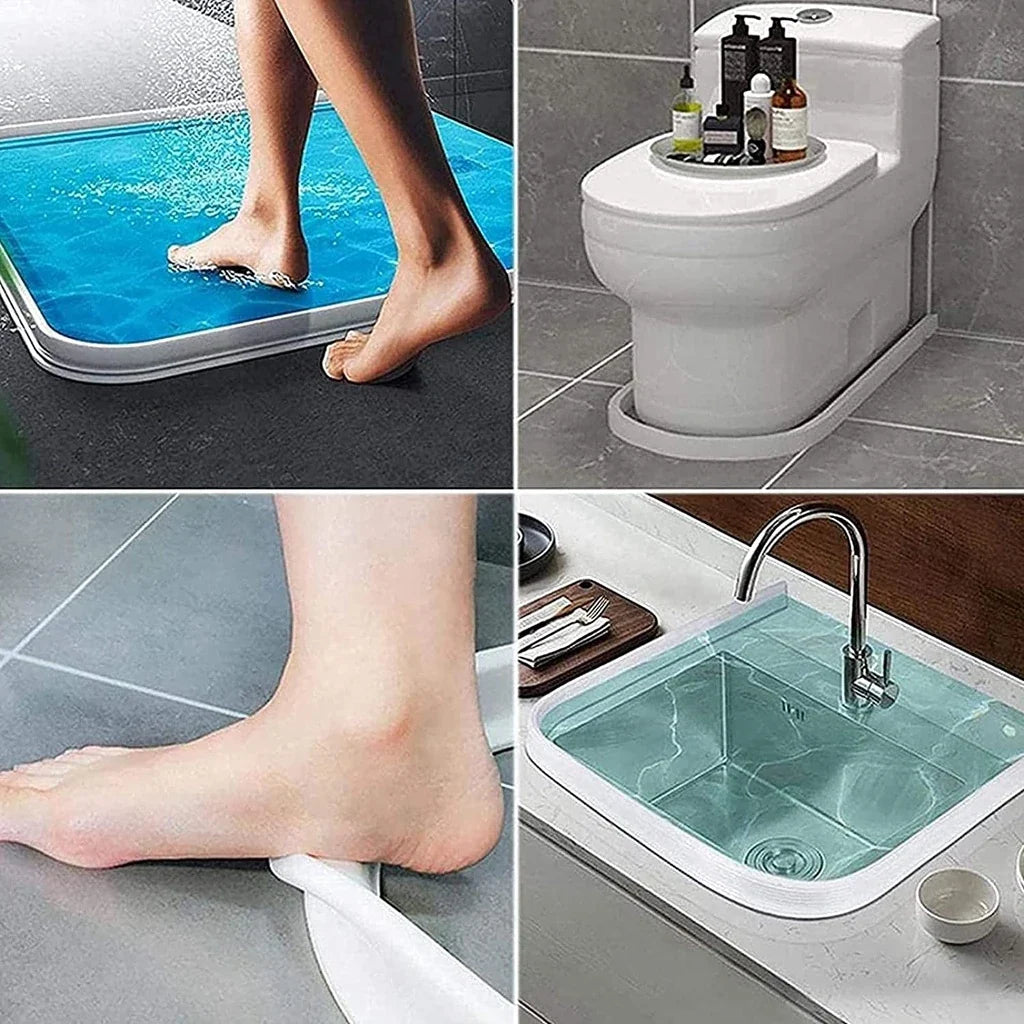 Bendable Bathroom Water Stopper - Shower Floor Wet/Dry Separation - Kitchen Sink Splashproof Blocker - Water Dam Shower Accessories