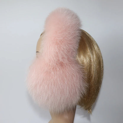 Real Fox & Raccoon Fur Earmuffs – Warm Winter Ear Warmer for Women and Girls, Plush Genuine Fur Accessory
