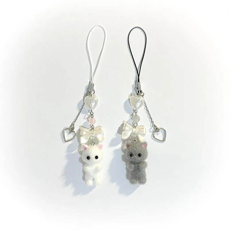 Furry Kitten Keychain — Handmade Y2K Fashion Accessory for Women