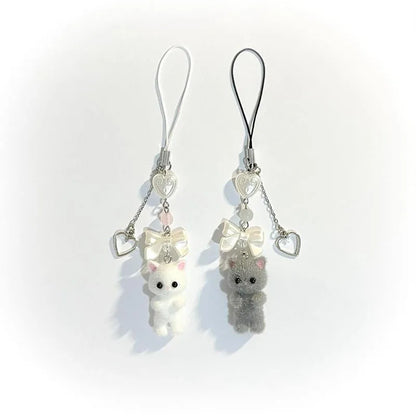 Furry Kitten Keychain — Handmade Y2K Fashion Accessory for Women