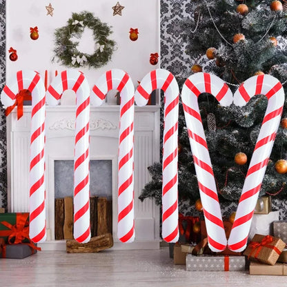 Inflatable Christmas Candy Cane Stick Decoration – Outdoor Xmas Yard Decor 2024–2025 Holiday Home Christmas Party Ornament