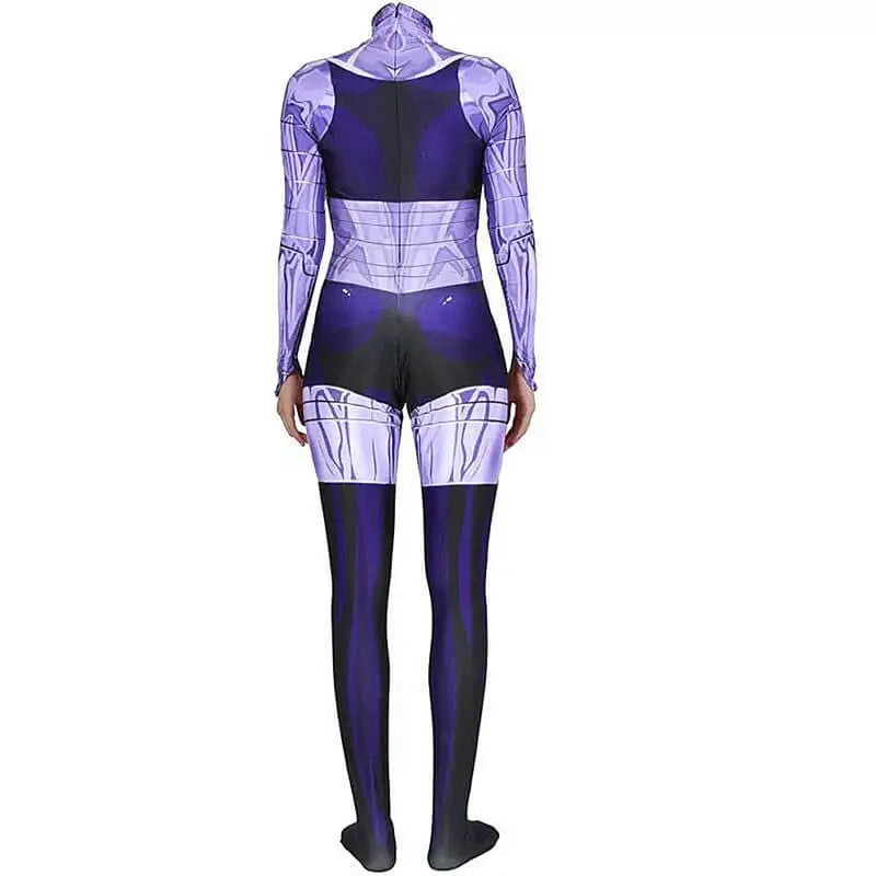 Girls & Women Blackfire Superhero Cosplay Costume – Starfire Bodysuit Zentai Jumpsuit for Halloween