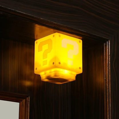 Super Mario Bros Lamp - 8cm Question Mark Brick Music Night Light with Sound, USB Charging Desk Light for Kids, Gifts, and Toys