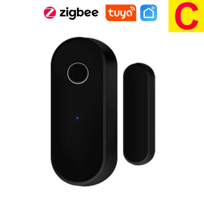 Tuya Smart Zigbee Door & Window Sensor – Black Open/Close Detector for Smart Home Security, Compatible with Smart Life App